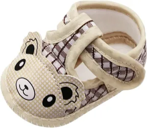 Newborn Baby Girls Cartoon Prewalker Soft Sole Sandals Single Shoes Baby Girls' Shoes (Beige, 13)