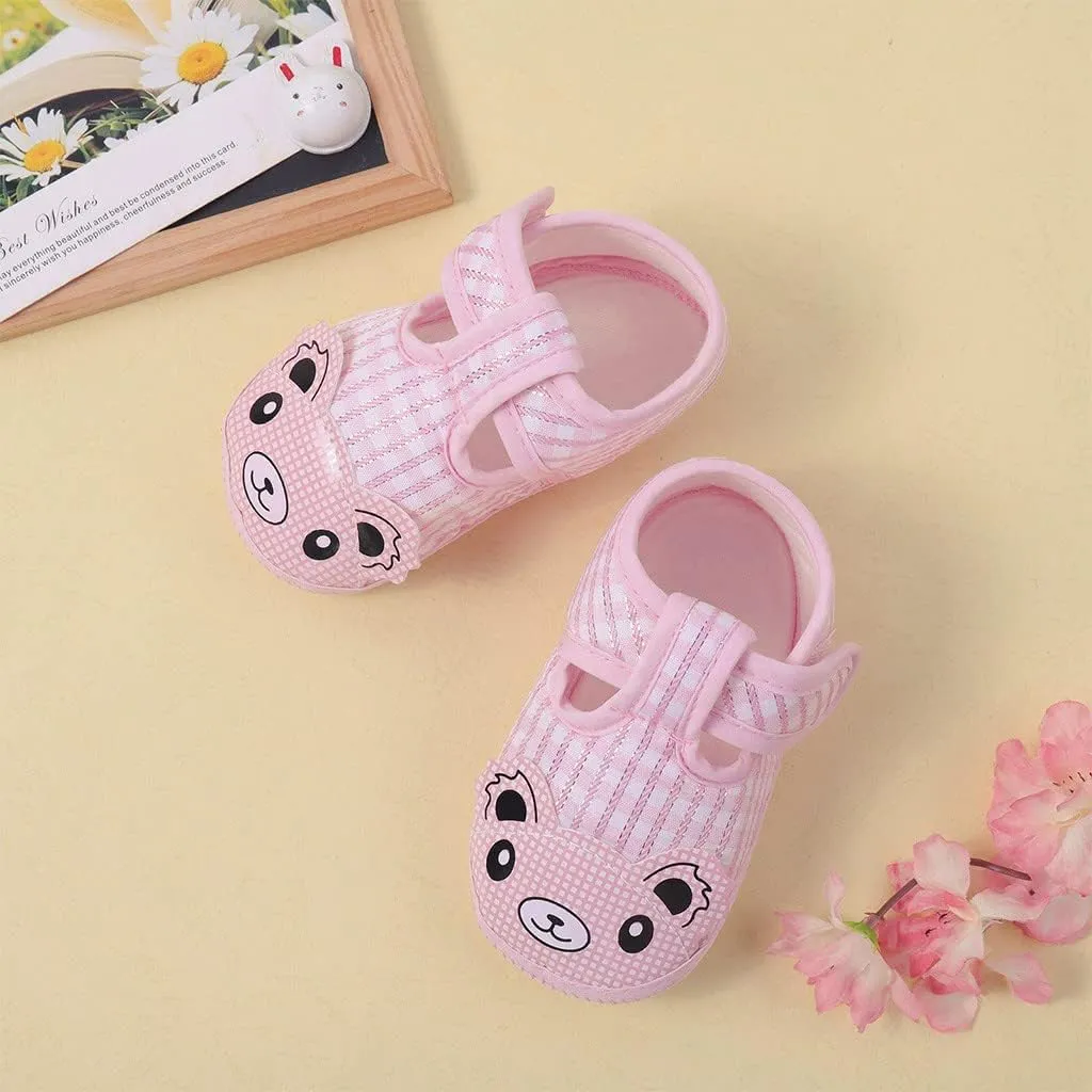 Newborn Baby Girls Cartoon Prewalker Soft Sole Sandals Single Shoes Shoes with Wheels