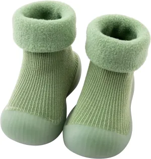 Robe And Slipper Set Boys Kids Toddler Baby Boys Girls Solid Warm Knit Soft Sole Rubber Shoe Slipper Boys Slides Size 4