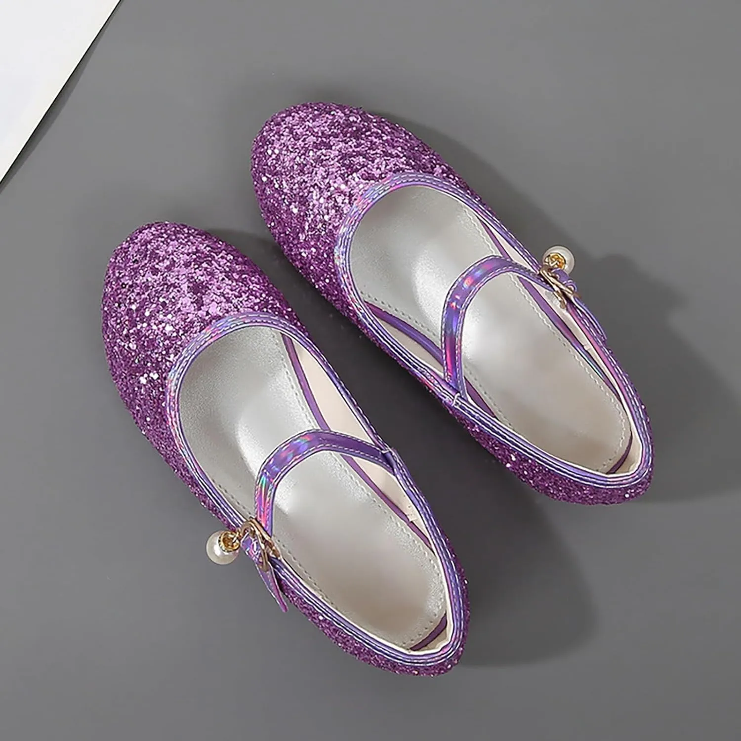 Sequins Sandals for Girls Kids Outdoor Dress Dance Loafers Shoes Toddler ow Heel Summer Casual Mary Jane Soft Sole