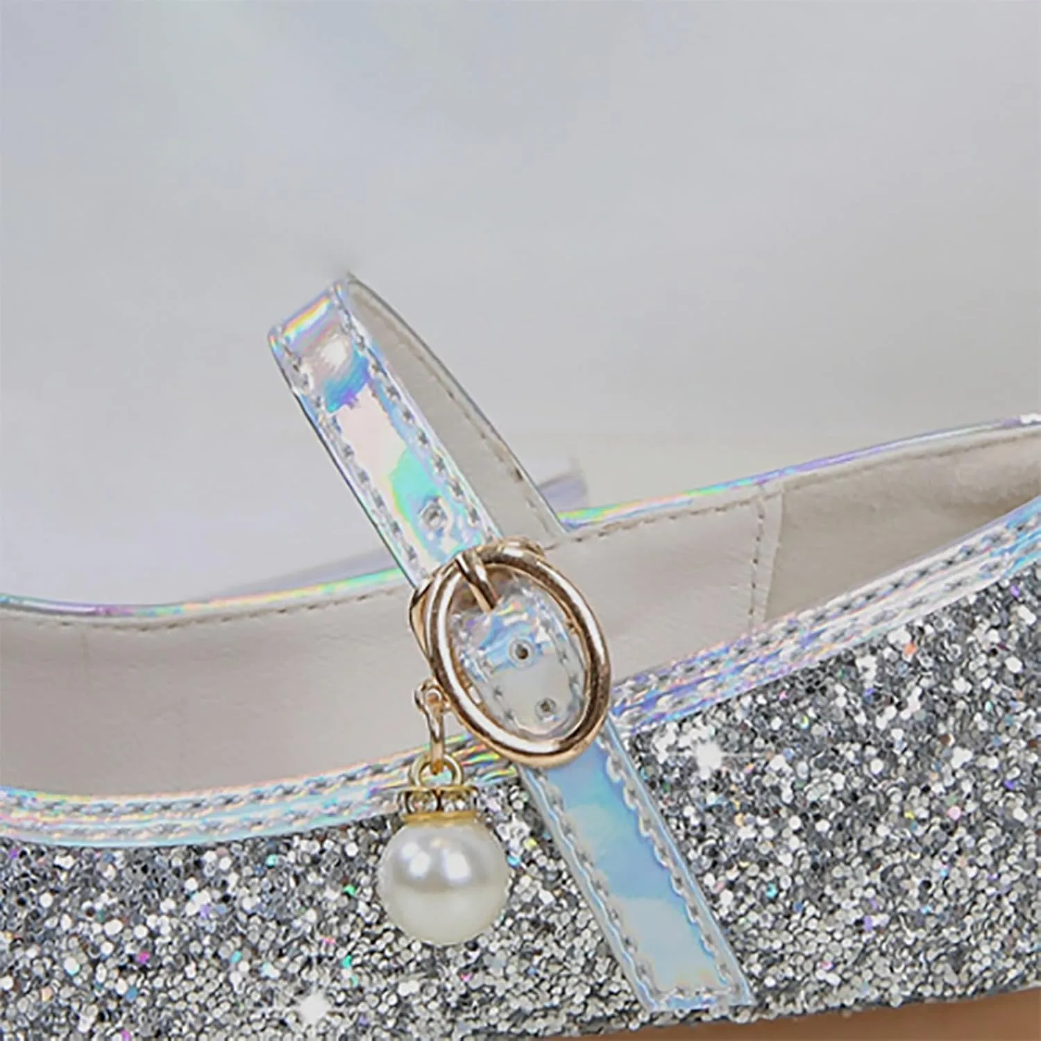 Sequins Sandals for Girls Kids Outdoor Dress Dance Loafers Shoes Toddler ow Heel Summer Casual Mary Jane Soft Sole