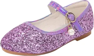 Sequins Sandals for Girls Kids Outdoor Dress Dance Loafers Shoes Toddler ow Heel Summer Casual Mary Jane Soft Sole
