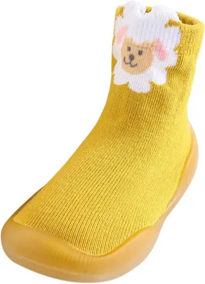 Size 1 Slippers for Boys Toddler Baby Boys Girls Solid Warm Knit Soft Sole Rubber Shoes Youth Cleats Size 2
