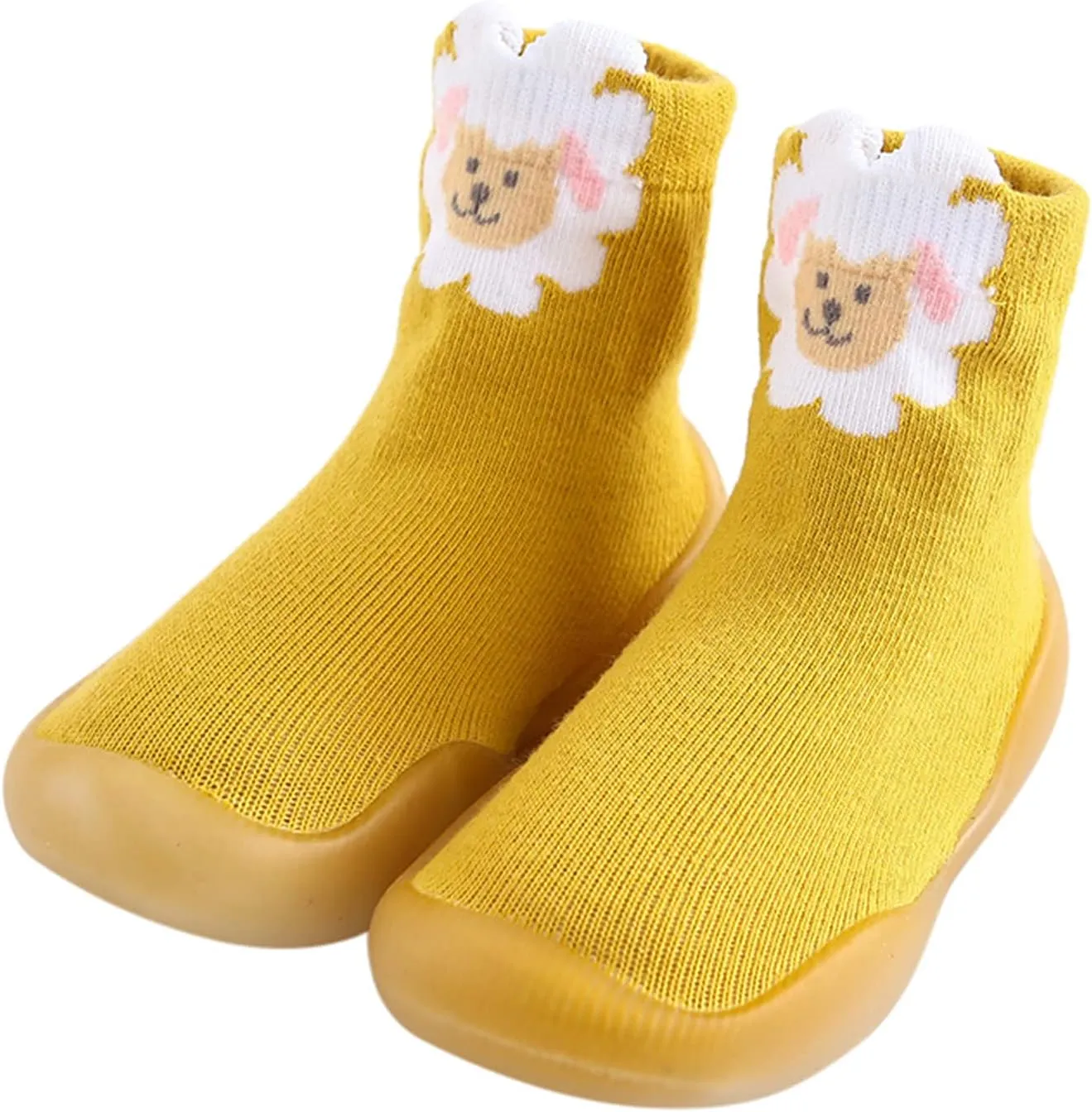Size 1 Slippers for Boys Toddler Baby Boys Girls Solid Warm Knit Soft Sole Rubber Shoes Youth Cleats Size 2