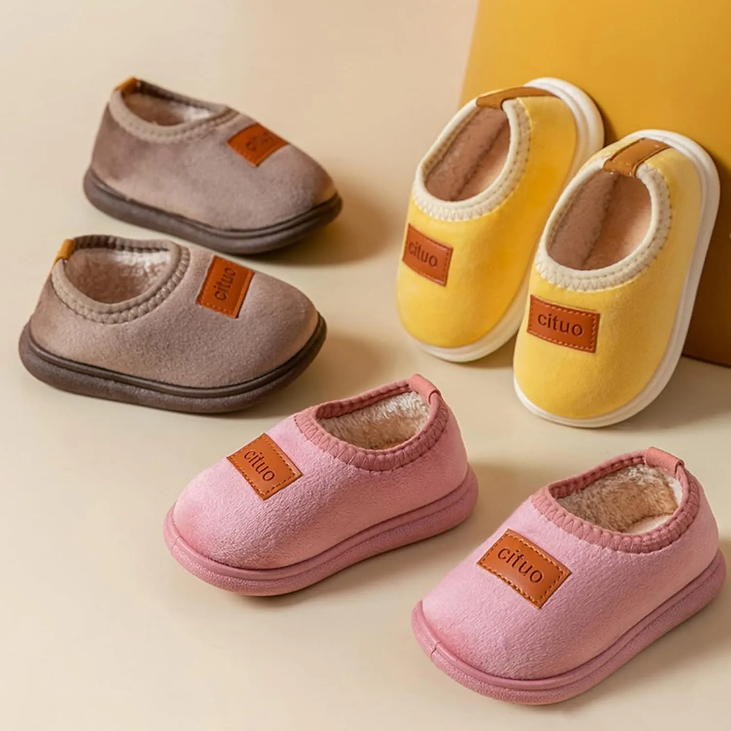 Size 3 Baby Boy Shoes Childrens Girl Cotton Shoes Solid Color Fashion Soft Sole Winter Warm Indoor Non Slip Cotton Shoes Baby Winter Boots
