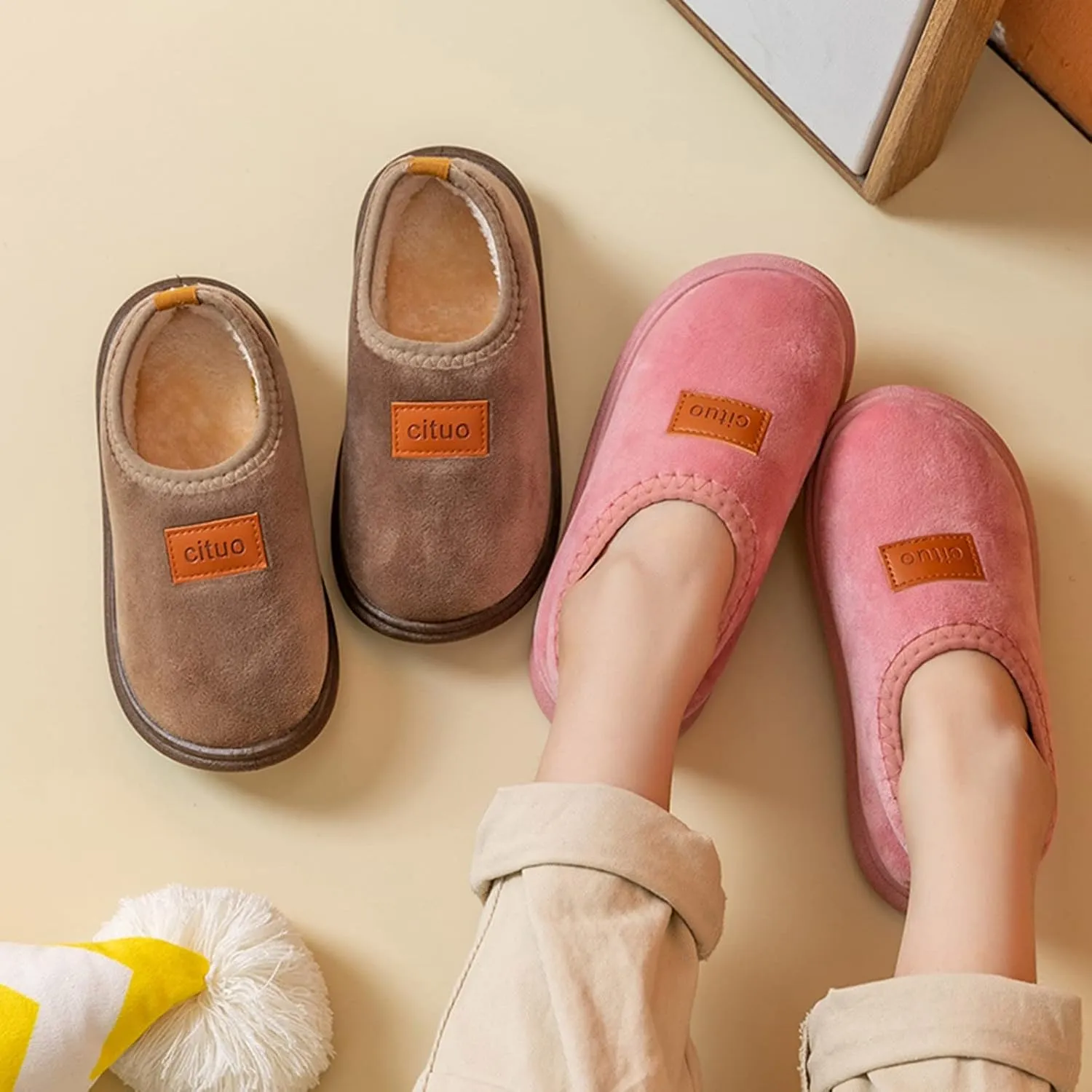 Size 3 Baby Boy Shoes Childrens Girl Cotton Shoes Solid Color Fashion Soft Sole Winter Warm Indoor Non Slip Cotton Shoes Baby Winter Boots