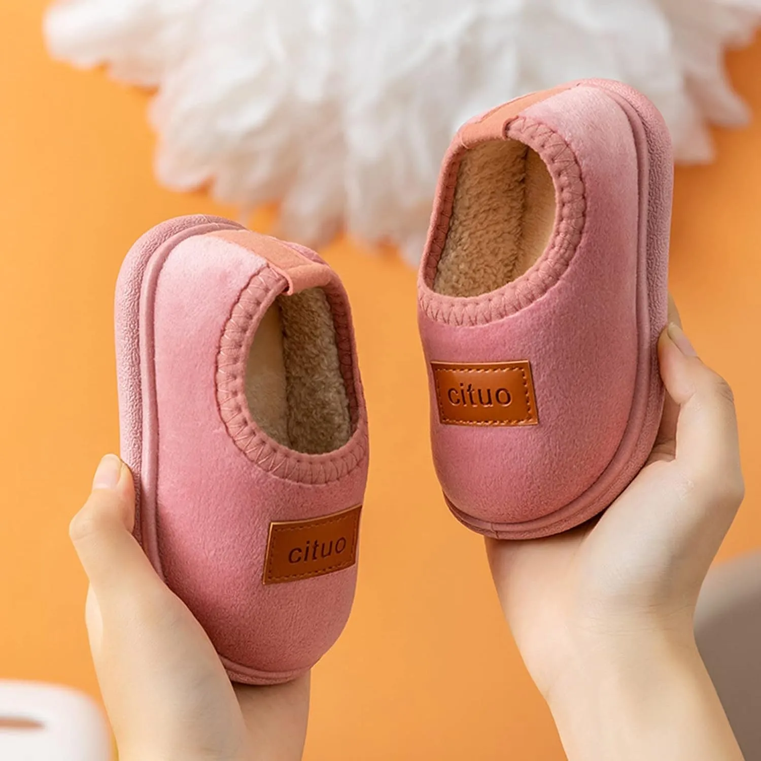 Size 3 Baby Boy Shoes Childrens Girl Cotton Shoes Solid Color Fashion Soft Sole Winter Warm Indoor Non Slip Cotton Shoes Baby Winter Boots