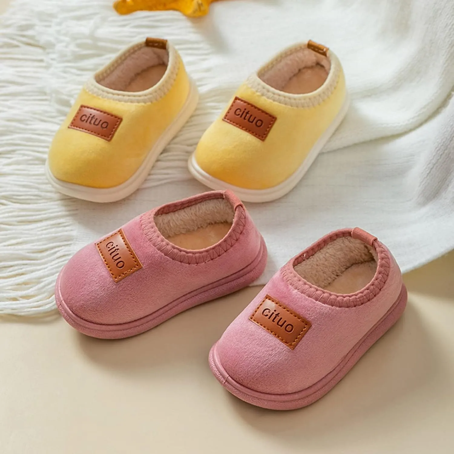 Size 3 Baby Boy Shoes Childrens Girl Cotton Shoes Solid Color Fashion Soft Sole Winter Warm Indoor Non Slip Cotton Shoes Baby Winter Boots