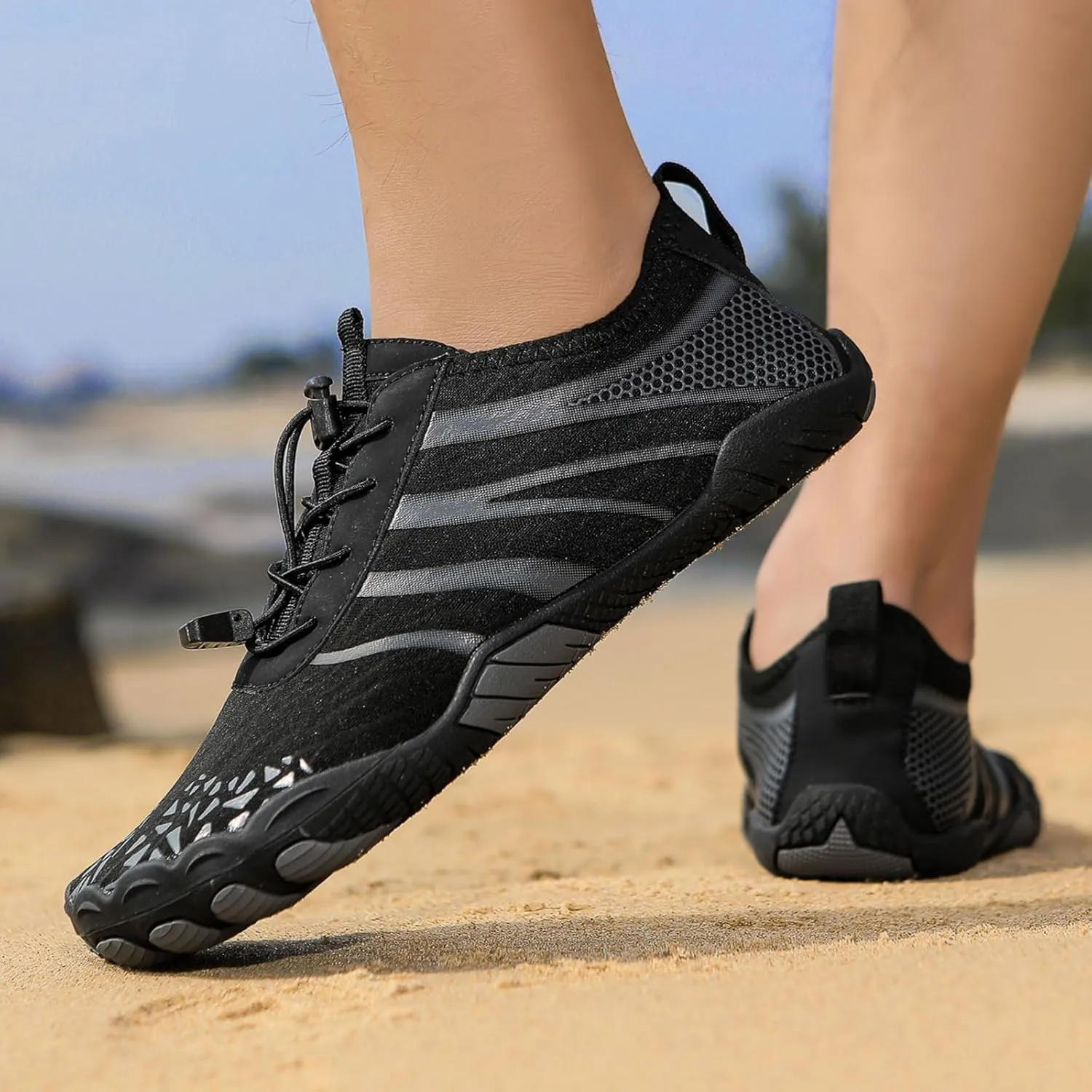 Smoneyful Hiking Footwear Barefoot Shoes Women, Breathable Non Slip, Wide Toe Water Hike, Neuropathy Grounded Comfort Wear