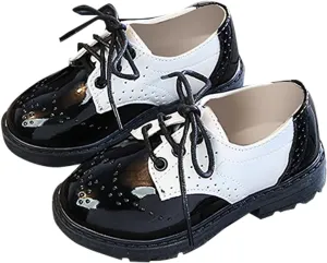 Summer New Girls Loafers Rubber Sole Soft Lace Up Glossy Fashion Shoes Lightweight Children's Shoes