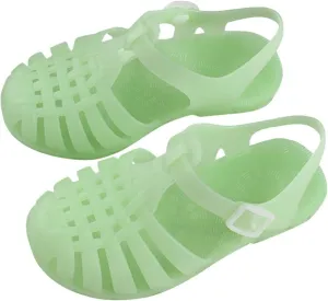 Toddler Baby Boys Girls Slip On Shoes Cute Candy Hollow Out Sandals Shoes Non-slip Soft Sole Beach Flats Sandals B-47 Green 9.5