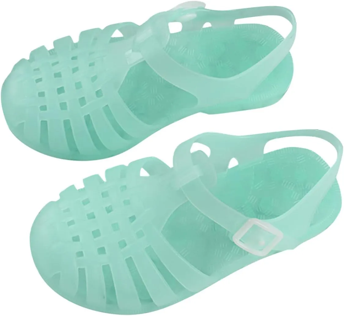 Toddler Baby Boys Girls Slip On Shoes Cute Candy Hollow Out Sandals Shoes Non-slip Soft Sole Beach Flats Sandals B-47 Mint Green 9