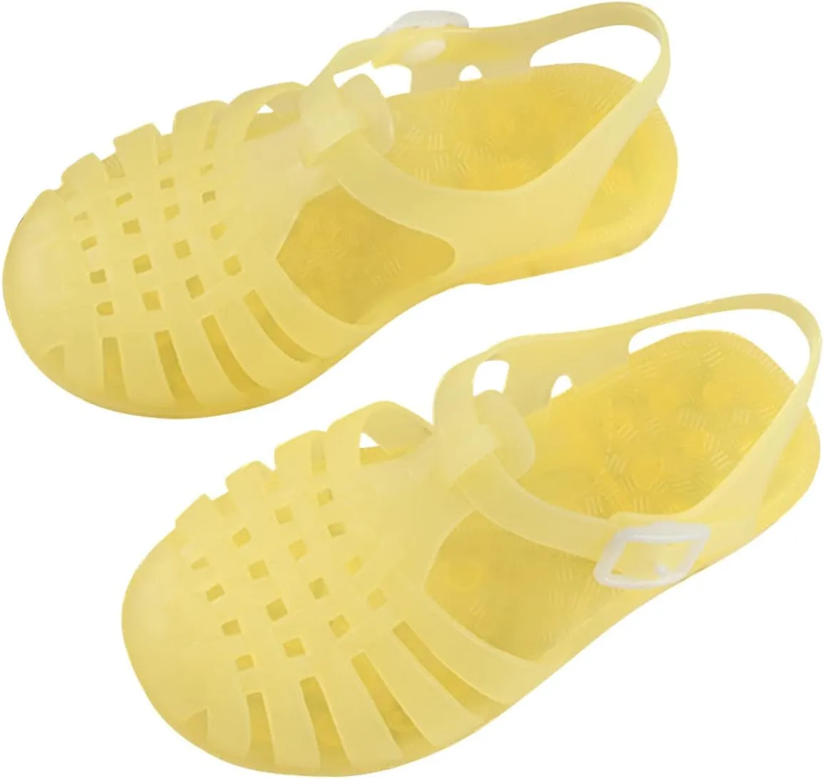 Toddler Baby Boys Girls Slip On Shoes Cute Candy Hollow Out Sandals Shoes Non-slip Soft Sole Beach Flats Sandals B-47 Yellow 7