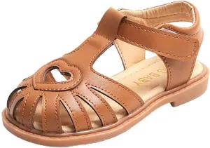 Toddler Baby Girls Sandals Slip On Falts Shoes Cute Weave Hollow Out Non-Slip Soft Sole Beach Sandal Shoe Comfort R-776 Brown 9