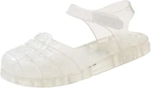 Toddler Baby Girls Shoes Sandal Kid Children Cute Fruit Jelly Slip On Flat Hollow Out Non-Slip Soft Sole Beach Shoe I-175 White 9.5