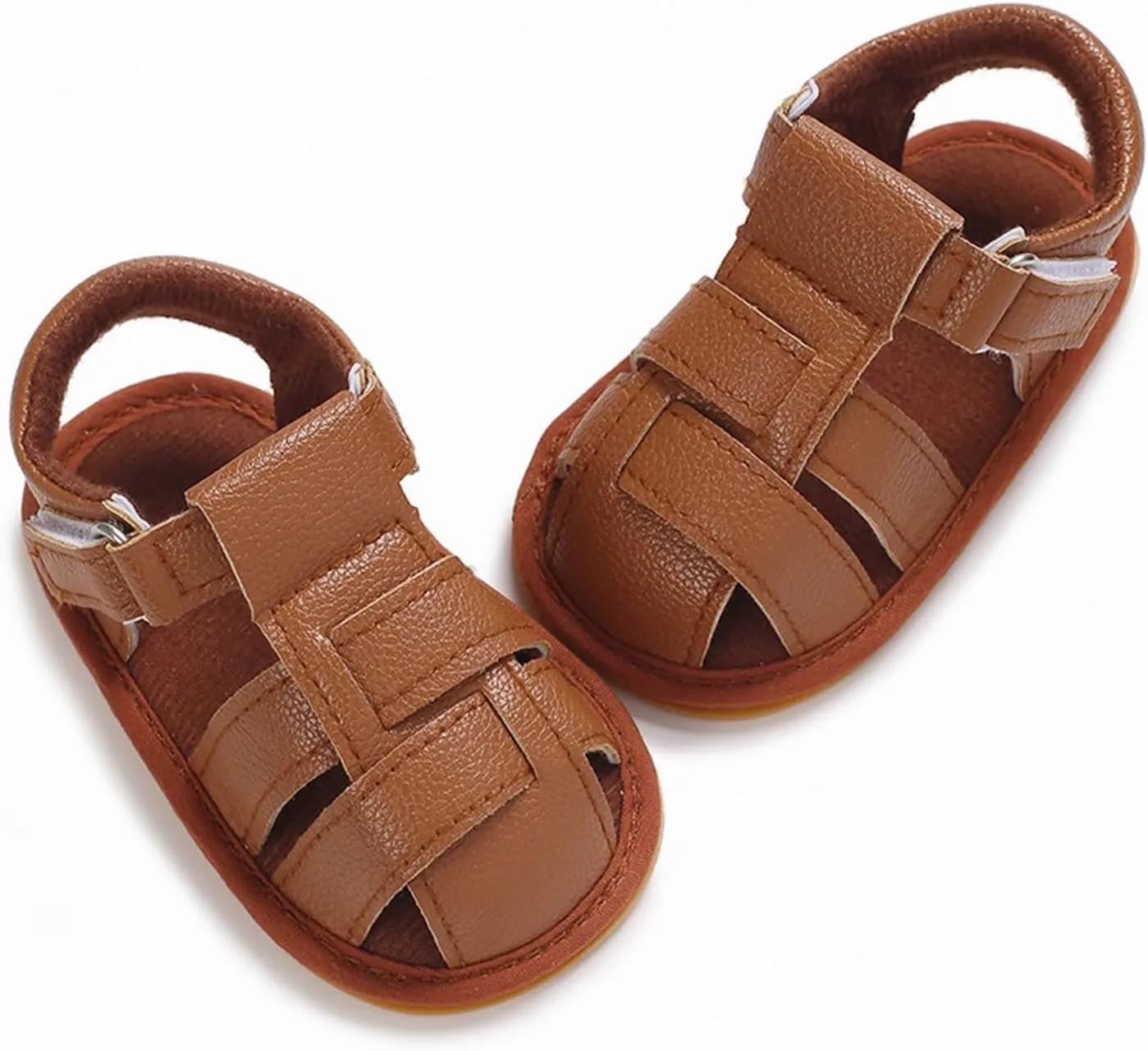 Toddler Boys Girls Closed Toe Sport Sandals Unisex Summer Outdoor Water Shoes Lightweight Non-Slip Leather Sneakers
