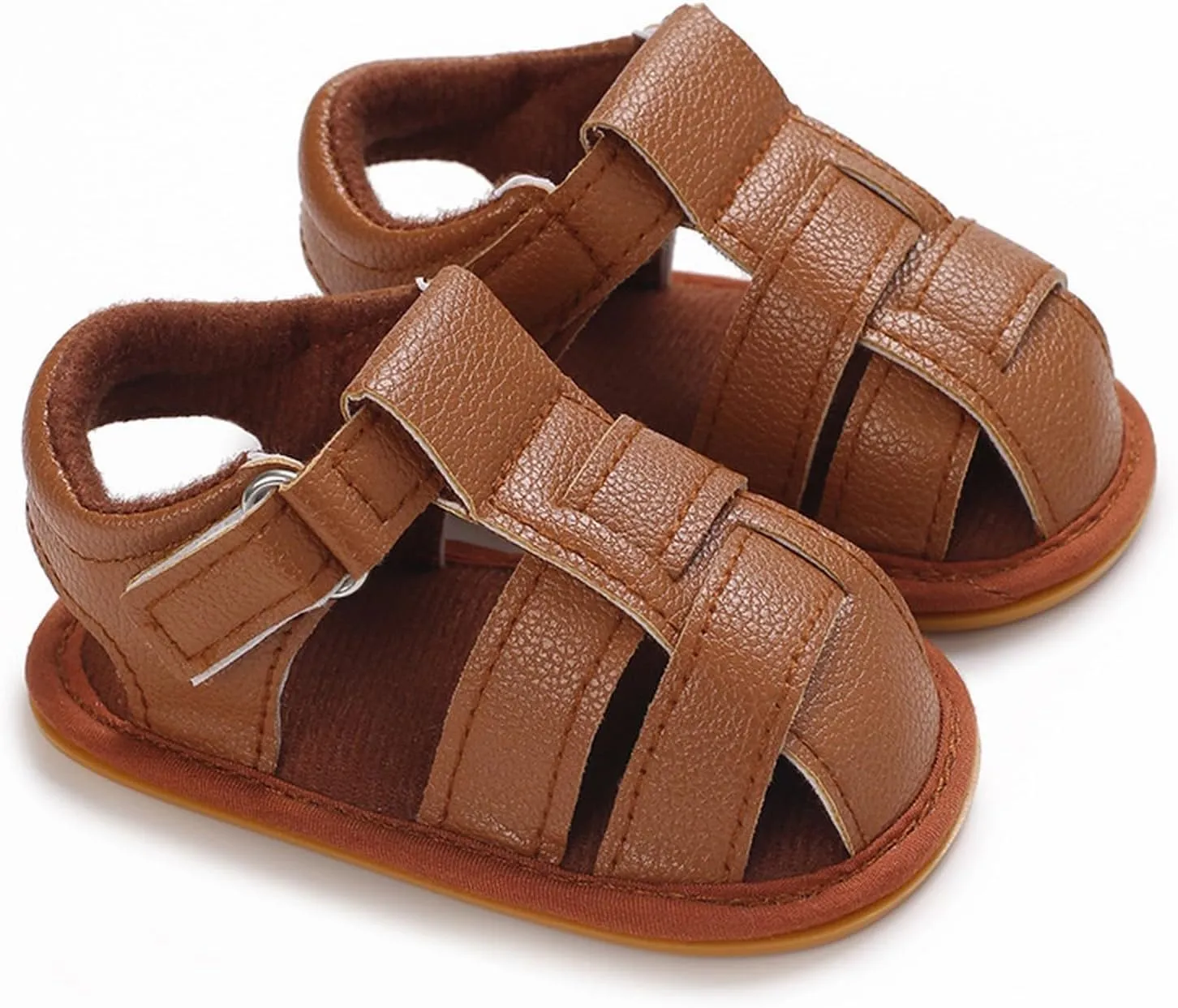 Toddler Boys Girls Closed Toe Sport Sandals Unisex Summer Outdoor Water Shoes Lightweight Non-Slip Leather Sneakers