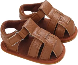 Toddler Boys Girls Closed Toe Sport Sandals Unisex Summer Outdoor Water Shoes Lightweight Non-Slip Leather Sneakers