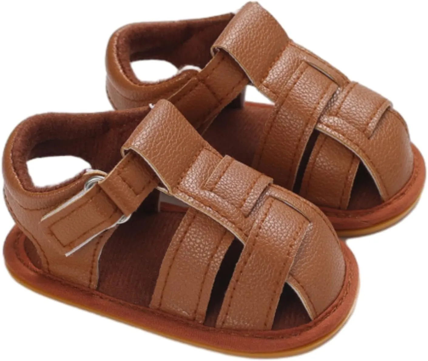 Toddler Boys Girls Closed Toe Sport Sandals Unisex Summer Outdoor Water Shoes Lightweight Non-Slip Leather Sneakers