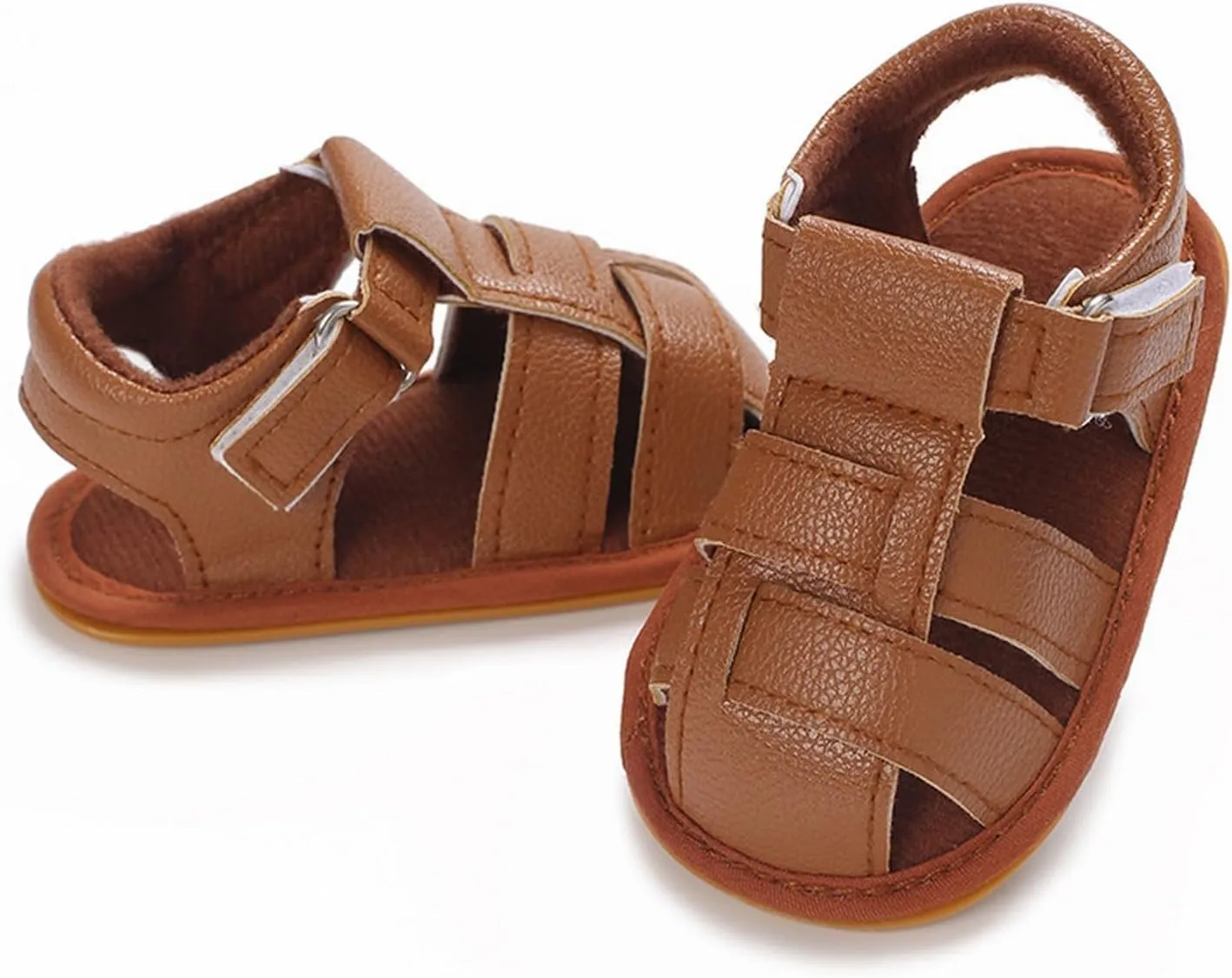 Toddler Boys Girls Closed Toe Sport Sandals Unisex Summer Outdoor Water Shoes Lightweight Non-Slip Leather Sneakers