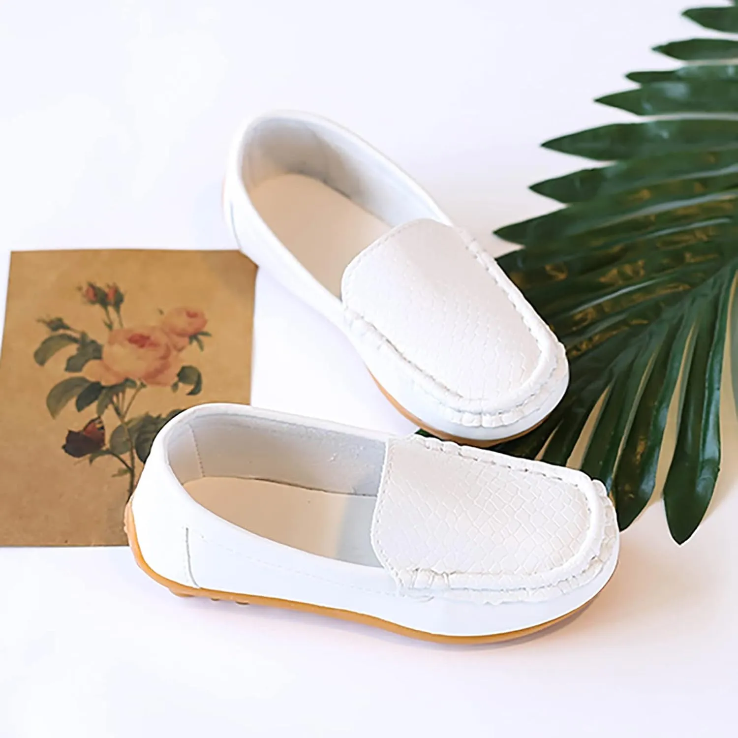 Toddler Boys Non Slip Loafers Ankle Leather Soft Sneakers Kids Baby Lightweight Summer Casual Dress Dance Sandals