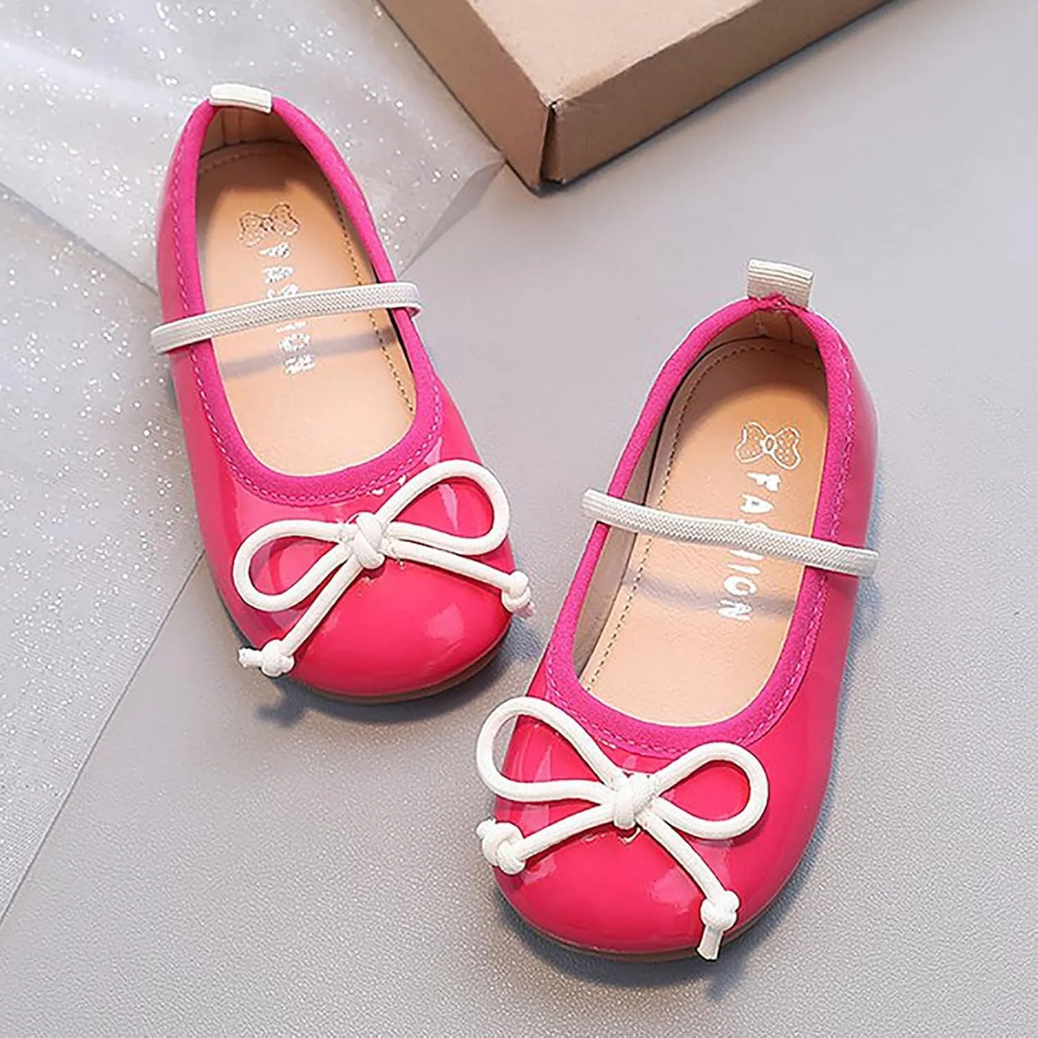 Toddler Girls Bowknot Mary Jane Shoes Flat Kids Princess Dress Shoes Non Slip Soft Soles Strap Sandals Wedding