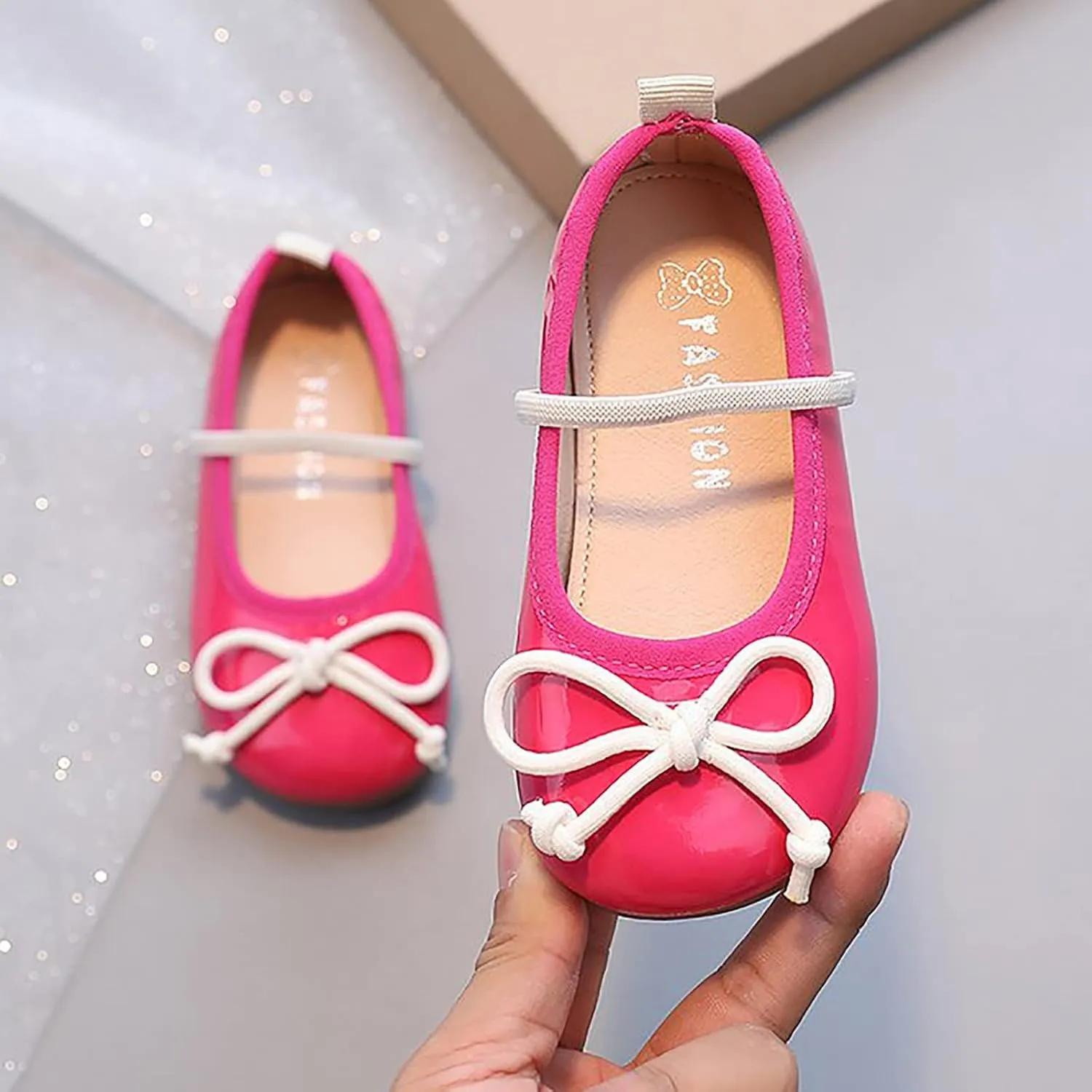 Toddler Girls Bowknot Mary Jane Shoes Flat Kids Princess Dress Shoes Non Slip Soft Soles Strap Sandals Wedding