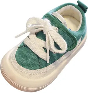 Unisex Baby Boy Girl Low Top Canvas Sneaker Soft Sole Infant Lace up Shoe Toddler Slip-On Cute Casual Running Shoes