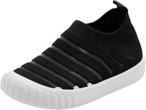 Unisex-Child Baby Toddler Boy and Girl Stretchy Knit Slip-On Sneaker Non-Slip Sock Shoes Little Kids Walking Shoes