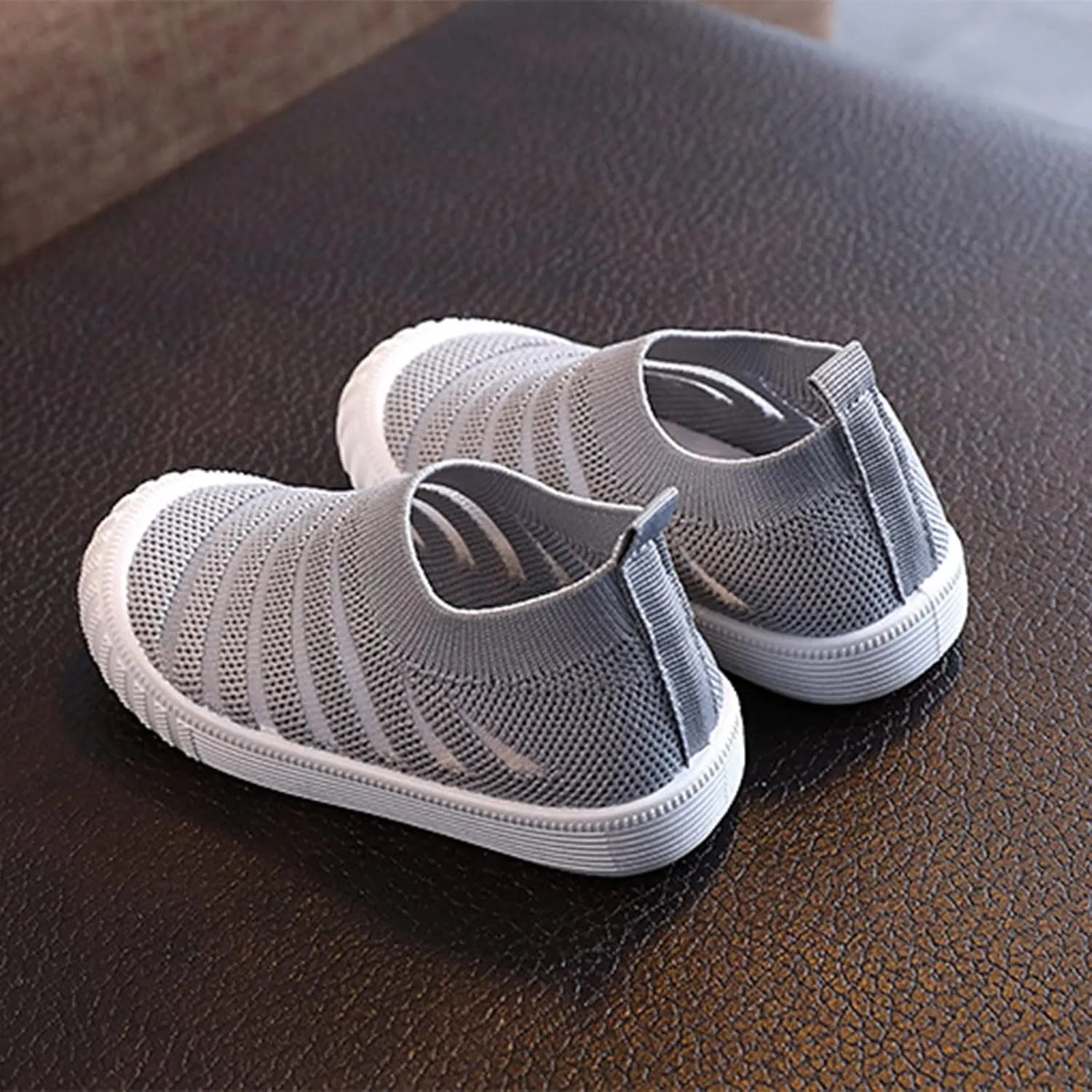 Unisex-Child Baby Toddler Boy and Girl Stretchy Knit Slip-On Sneaker Non-Slip Sock Shoes Little Kids Walking Shoes