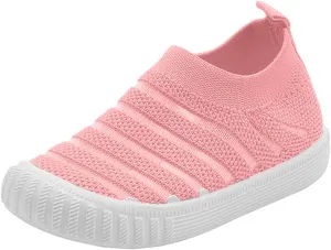 Unisex-Child Baby Toddler Boy and Girl Stretchy Knit Slip-On Sneaker Non-Slip Sock Shoes Little Kids Walking Shoes